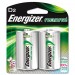 Energizer EVENH50BP2 NiMH Rechargeable Batteries, D, 2 Batteries/Pack NH50BP-2