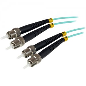 StarTech.com A50FBSTST1 10Gb Aqua Fiber Patch Cable-ST Multi-Mode (M)-ST Multi-Mode (M)-1 m-Fiber Optic