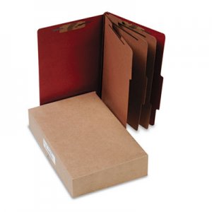 ACCO 16038 Pressboard 25-Pt Classification Folders, Legal, 8-Section, Earth Red, 10/Box ACC16038