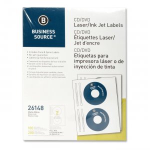 Business Source 26148 CD/DVD Laser/Inkjet Label BSN26148