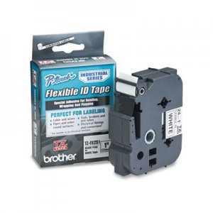 Brother P-Touch TZEFX251 TZe Flexible Tape Cartridge for P-Touch Labelers, 1in x 26.2ft, Black on White BRTTZEFX251