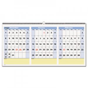 At-A-Glance AAGPM1528 QuickNotes Three-Month Wall Calendar, Horizontal Format, 23 1/2 x 12, 2015-2017 PM15-28