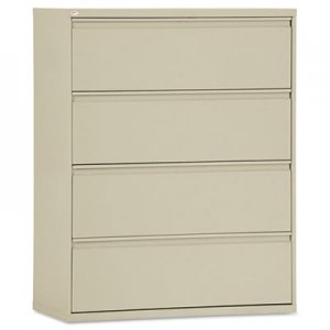 Alera LF4254PY Four-Drawer Lateral File Cabinet, 42w x 19-1/4d x 54h, Putty ALELF4254PY