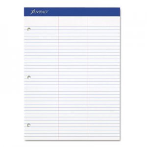 Ampad 20345 Evidence Dual Ruled Pad, Law Rule, 8-1/2 x 11-3/4, White, 100 Sheets TOP20345
