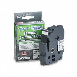 Brother P-Touch BRTTZESE4 TZ Security Tape Cartridge for P-Touch Labelers, 3/4w, Black on White TZ-ESE4