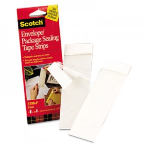 Scotch MMM3750P2CR Envelope/Package Sealing Tape Strips, 2" x 6", Clear, 50/Pack 3750P-2CR