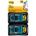 Post-it Flags MMM680IH2 Arrow Message 1" Page Flags, "Initial Here", Blue, 2 50-Flag Dispensers/Pack 680-IH2