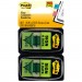 Post-it Flags MMM680SD2 Arrow Message 1" Page Flags, "Sign and Date", Green, 2 50-Flag Dispensers/Pack 680-SD2