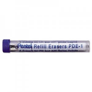 Pentel PENPDE1 Eraser Refills, PDE1, 5/Tube PDE-1
