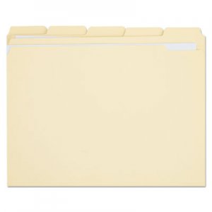 Universal UNV16115 Double-Ply Top Tab Manila File Folders, 1/5-Cut Tabs, Letter Size, 100/Box