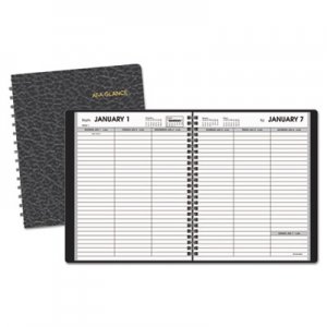 At-A-Glance AAG7085505 Weekly Planner Ruled for Open Scheduling, 6 3/4 x 8 3/4, Black, 2016 70