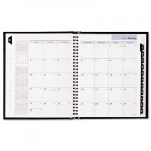 DayMinder AAGG400H00 Hard-Cover Monthly Planner, 6 7/8 x 8 3/4, Black, 2016 G400H-00