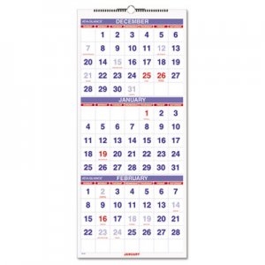 At-A-Glance AAGPM1128 Vertical-Format Three-Month Reference Wall Calendar, 12 1/4 x 27, 2016-2018 PM11-28
