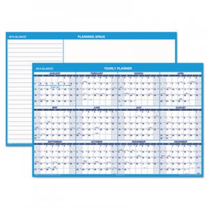 At-A-Glance AAGPM30028 Horizontal Erasable Wall Planner, 48 x 32, Blue/White, 2017 PM300-28