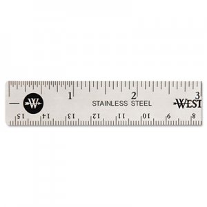 Westcott 10414 Stainless Steel Office Ruler With Non Slip Cork Base, 6 ACM10414