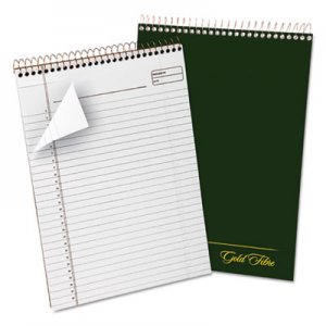 Ampad TOP20811 Gold Fibre Wirebound Writing Pad w/Cover, 8 1/2 x 11 3/4, White, Green Cover 20