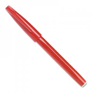 Pentel Arts PENS520B Sign Pen, .7mm, Red Barrel/Ink, Dozen S520-B