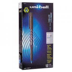 Uni-Ball 60041 Onyx Roller Ball Stick Dye-Based Pen, Blue Ink, Micro, Dozen SAN60041