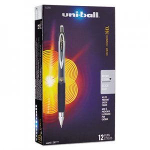 Uni-Ball 61255 Signo Gel 207 Roller Ball Retractable Gel Pen, Black Ink, Micro Fine, Dozen SAN61255