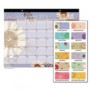 At-A-Glance 5035 Paper Flowers Desk Pad, 22 x 17, 2016 AAG5035