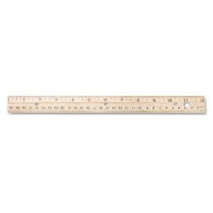 Westcott 10702 Hole Punched Wood Ruler English and Metric With Metal Edge, 12 ACM10702