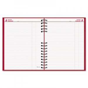 Brownline REDC550CRED CoilPRO Daily Planner, Ruled, 1 Page/Day, 7-7/8 x 10, Red, 2016 C550C-RED