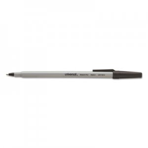 Universal UNV15613 Stick Ballpoint Pen Value Pack, Medium 1mm, Black Ink, Gray Barrel, 60/Pack