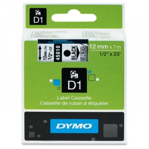 DYMO 45010 Black on Clear D1 Label Tape DYM45010