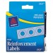 Avery 05721 Dispenser Pack Hole Reinforcements, 1/4" Dia, Clear, 200/Pack AVE05721