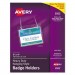 Avery 2922 Secure Top Hanging-Style Badge Holders, Horizontal, 4w x 3h, Clear, 100/Box AVE2922