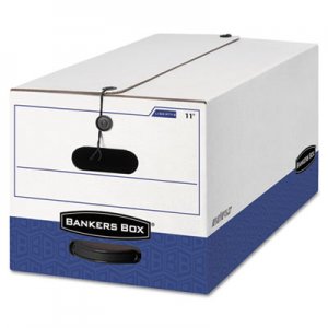 Bankers Box 00012 LIBERTY Heavy-Duty Strength Storage Box, Legal, 15 x 24 x 10, White/Blue, 12/CT FEL00012