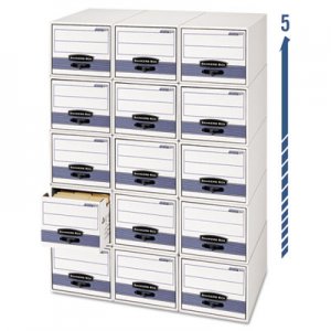Bankers Box 00312 STOR/DRAWER Steel Plus Storage Box, Legal, White/Blue, 6/Carton FEL00312