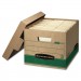 Bankers Box 12770 STOR/FILE Extra Strength Storage Box, Letter/Legal, Kraft/Green, 12/Carton FEL12770