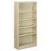 HON S72ABCL Metal Bookcase, Five-Shelf, 34-1/2w x 12-5/8d x 71h, Putty HONS72ABCL