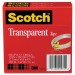 Scotch MMM6002P1272 Transparent Tape 600 2P12 72, 1/2" x 2592", 3" Core, Transparent, 2/Pack 600-2P12-72