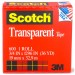 Scotch 600341296 Transparent Tape, 3/4" x 1296", 1" Core, Clear MMM600341296