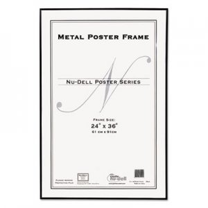 NuDell 31242 Metal Poster Frame, Plastic Face, 24 x 36, Black NUD31242