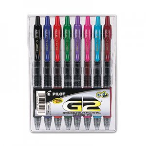 Pilot 31128 G2 Premium Retractable Gel Ink Pen, Assorted Ink, .7mm, 8/Set PIL31128