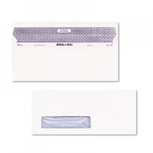 Quality Park 67418 Reveal-N-Seal Window Envelope, Contemporary, #10, White, 500/Box QUA67418