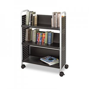 Safco 5336BL Scoot Book Cart, Three-Shelf, 33w x 14-1/4d x 44-1/4h, Black SAF5336BL