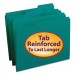 Smead 13134 File Folders, 1/3 Cut, Reinforced Top Tab, Letter, Teal, 100/Box SMD13134