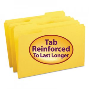 Smead 17934 File Folders, 1/3 Cut, Reinforced Top Tab, Legal, Yellow, 100/Box SMD17934