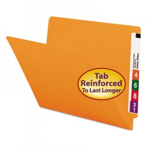 Smead 25510 Colored File Folders, Straight Cut, Reinforced End Tab, Letter, Orange, 100/Box SMD25510