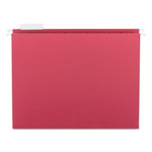 Smead 64067 Hanging File Folders, 1/5 Tab, 11 Point Stock, Letter, Red, 25/Box SMD64067