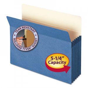 Smead 73235 5 1/4" Exp Colored File Pocket, Straight Tab, Letter, Blue SMD73235