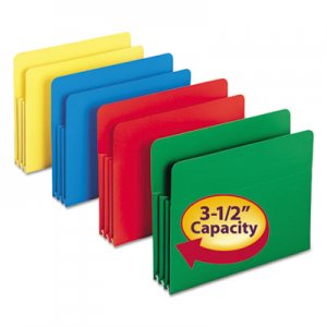 Smead 73500 Exp File Pockets, Straight Tab, Poly, Letter, Assorted, 4/Box SMD73500