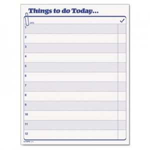 TOPS 2170 Things To Do Today" Daily Agenda Pad, 8 1/2 x 11, 100 Forms TOP2170