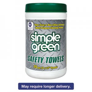 Simple Green 13351 Safety Towels, 10 x 11 3/4, 75/Canister SMP13351