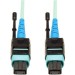 Tripp Lite N846-10M-24-P 10 Meter MTP / MPO Patch Cable, 24 Fiber, 100GbE Aqua OM3 Plenum