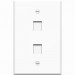 4XEM 4XFP02KYWH 2 Port/Outlet RJ45 Cat5/Cat6 Ethernet Wall Plate (White)